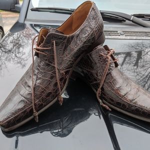 Mezlan Brown Crocodile lace up men shoes 13